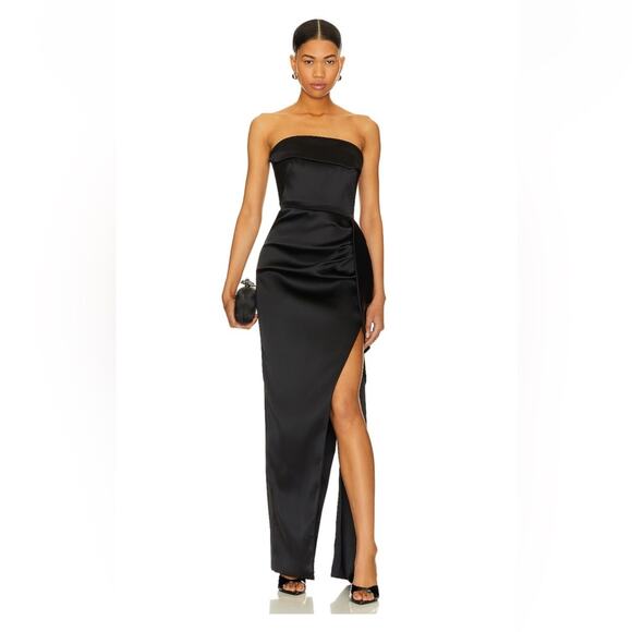 Nicholas Erelyn Strapless Gown in Black - Picture 3 of 13